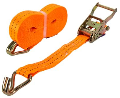UNITRAILER Sangle d'arrimage à cliquet 10m x 35mm avec tendeur et Crochets - Résistance 2T (2000 daN) - Idéale pour remorque, Camion et Voiture