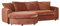 Home4You Ecksofa - 250 x 178 cm - Rostbraun - Stoffbezug - mit Kissen