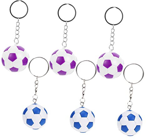 Warmhm 6st Schlüsselanhänger Taschenanhänger Sport Schlüsselhalter Gefälligkeiten Für Fußballspiele Sportdekor Tasche Hängende Dekoration Metall Kind Geburtstagsgeschenk Schüttgut