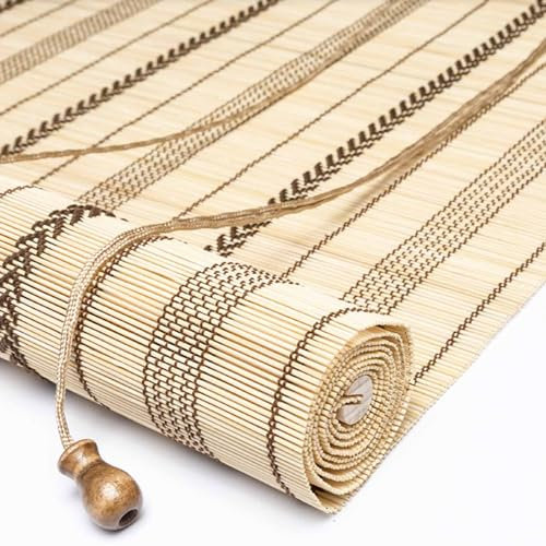 limiao123 Estor Enrollable Bambú,Interior Exterior Estores Romanos Cortina Persiana Madera Natural Transpirables Protección Solar y Privacidad, para Ventana y Puerta (110x240cm(43x95in))