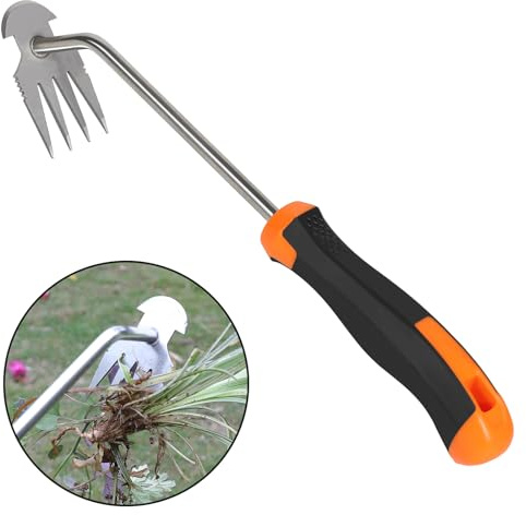 SIXCAR Weed Remover Tool,Portable Garden Weeder Tool,New Gardening Weeding Tools,for Garden Hand Tools for Vegetable Gardening Backyard Farm Planting & Uprooting Weeding Tool (Rubber Handle)