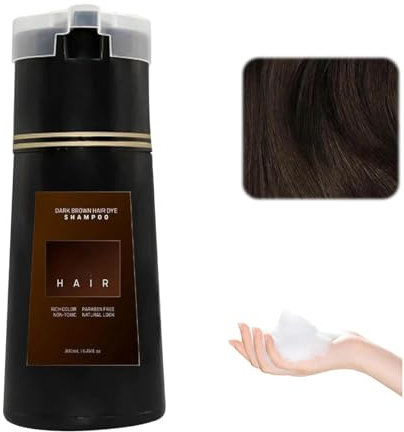 Nova Hair Instant Dye Shampoo - Erfrischendes Kräuterfärbe-Shampoo für Sofortiges Natürliches Pflanzenhaar - Haarfarbe für Graues Haar - Für Damen und Herren, Dunkelbraun