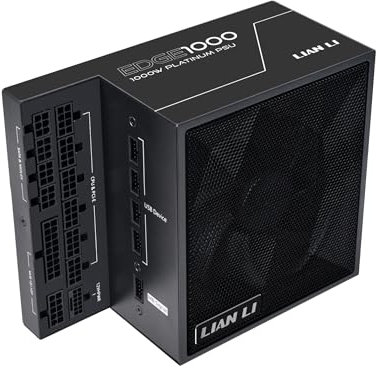 Lian Li Edge Series EG1000BE.US Bloc d'alimentation modulaire Complet 1000 W Platinum-ATX 3.0, 3.1-PCIE 5.1 en Forme de L pour boîtier à Double Chambre, Ventilateur FDB de 120 mm, Prend en Charge