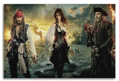 UHHYFVN Filmposter Fluch der Karibik, Wandkunst, dekoratives Gemälde, Schlafzimmer, 50 x 75 cm, ungerahmt, 32 Stück