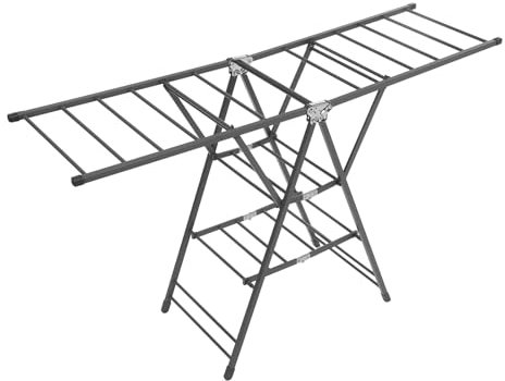 TaNeHaKi Tenedor de ropa plegable,3 niveles de alas,Tendedero de lavandería ajustable,Torre de lavandería vertical para exteriores