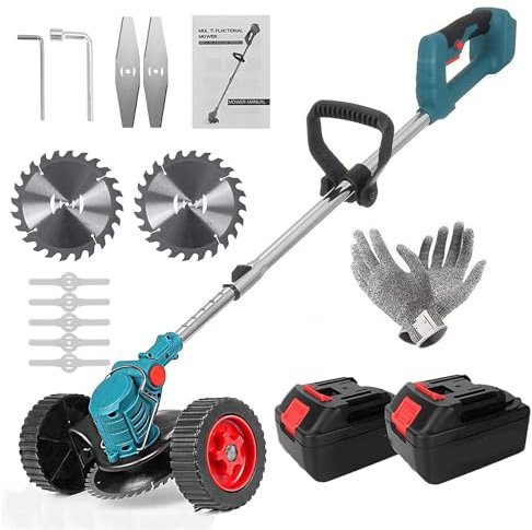 MZBDYYF Cordless Lawn Mower with 224V Li-Ion Batteries and Quick Charger - Electric, Lightweight and Extendable, 850W Max for Mowing Lawn Care Driveway Garden