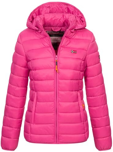 Geographical Norway Winter Jacke Steppjacke Parka Kapuzenjacke Outdoor Leicht und warm, Farbe:FLASHY PINK, Größe:XXL (44)