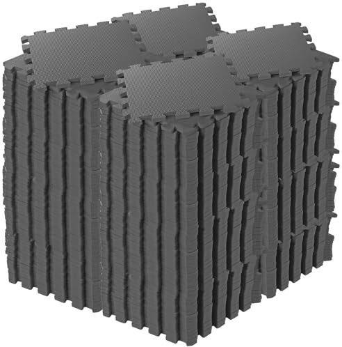 PEARL Sports Bodenmatten für Fitness: 288er-Set Bodenschutzmatten, geräuschedämmend, 32 x 32 x 1cm, 29,52 m² (Fitness Puzzlematte, Bodenschutzmatte für Laufband)