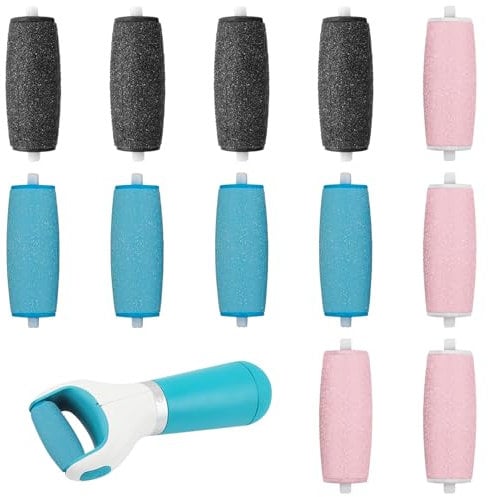 12 Stück Ersatzrollen Kompatibel mit Scholl Velvet Smooth, 3 Arten von Rauheit Hornhautentferner Nachfüll-Rollen für Elektrische Fußfeile, Rollen für Pediküre, Hornhautentferner