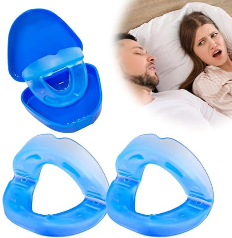 2Pcs Anti Snoring Mouthpiece Devices, Stop Snoring Aids for Men Women, Effective Anti Snore Mouth Guard for Prevent Bruxism & Snore, Sleep Apnea Mouthpiece for Good Sleep