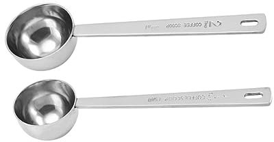CRILSTYLEO 2pcs Scale Seasoning Spoon Measuring Spoons Metal Measuring Spoon Powder Scoop Flavour Spoon Coffee Bean Scooper Measuring Scooper Stainless Steel Spoon Long Handle Powder Spoon