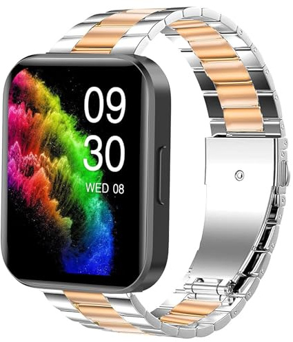Lamshaw Correas Compatible con RUIMEN D1/H1,No Gap Hombre, Mujer Metal Metálica Acero Reloj Repuesto Inteligente Smartwatch Pulseras