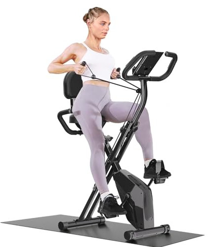 Botifly Cyclette Pieghevole da Casa 4 in 1, Bicicletta magnetica pieghevole, Resistenza magnetica regolabile a 16 livelli, monitor LCD e sensore di frequenza cardiaca