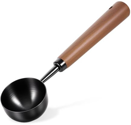 30ml Coffee Measuring Scoop Spoon Stainless Steel Coffee Bean Scoop Coffee Scoop Vintage Tablespoon Kitchen Utensil for Scooping Retro Teaspoons with Long Wooden Handle for Serving Measuring Tea