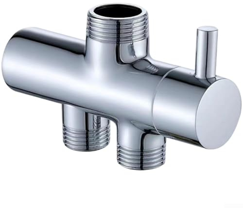 Dusch-Umstellventil, Wandmontage, 2-Wege-Verteiler, Kupfer, verchromt, Überkopf-Sprühknopf, Wasserauslassschalter, 4/6-geteilt (Chrom)