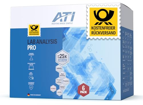 ATI ICP Test Meerwasser Pro Laboranalyse mit Osmosewasser Analyse für Meerwasser Aquarium 6er Set inkl. Rückversand DE
