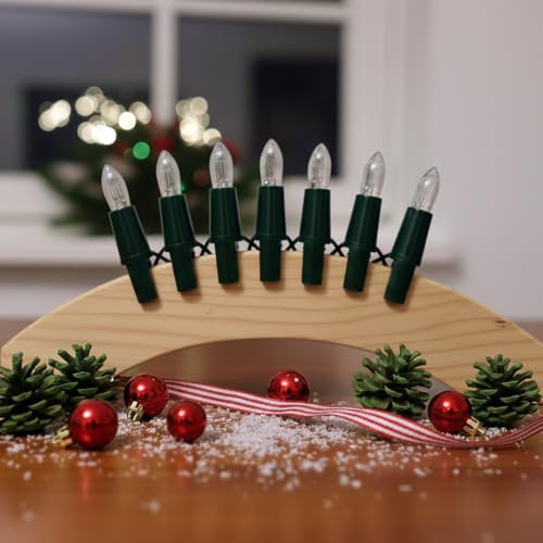 CLGarden Original NARVA Schwibbogenkette mit 7 Spitzkerzen Ersatz Lichterkette für Schwibbogen Riffelkerzen Beleuchtung warmweiß