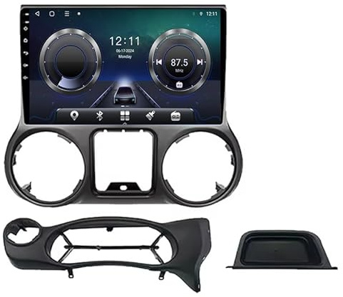 Android 15 Autoradio Stéréo pour Jeep Wrangler 3 JK 2010-2018 Brancher Et Utiliser 9''Lecteur Multimédia GPS Navigation Support WiFi 4G USB Soutien Carplay Bluetooth DSP Comm HM601 4 Core WiFi 1+16GB