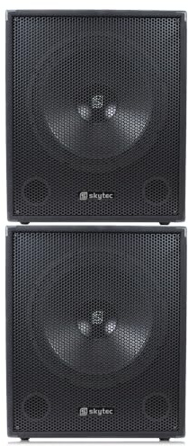 2x 15 Inch Passive DJ Subwoofers Pair with Low Pass Filters, 1200W Max PA Bass Bin System for Mobile DJs, Parties, Live Events and Venue Sound Reinforcement
