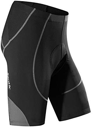 Santic Radlerhose Herren Kurz mit Sitzpolster Radhose Herren Kurz Fahrradhose Herren Gepolstert Radshorts Herren mit Polster Grau EU XXXL