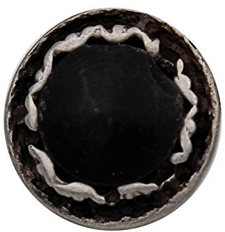 6 Stück, Bezaubernde Metall Knöpfe, Silber antik, geschwärzt, Metallknöpfe mit Kunststoff Einlage in schwarz, Trachtenknöpfe, Dirndl, 16mm