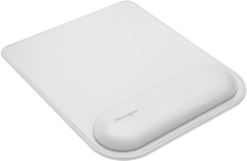 Kensington Mousepad with ErgoSoft Wrist Rest Support for Home Office, Grey - Mouse mat Gel-cushioned Non-slip padding, Aids wrist alignment, Certified for safety and Compliance,Black,Medium