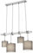 Reality Leuchten Pendelleuchte Padme R30364007, Metall Nickel Matt, Stoffschirm Grau, exkl. 4x E27