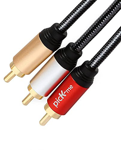 Oluote picK-me Cable RCA, 3 RCA Macho a 3 RCA Macho Cable de Audio y Video Estéreo para DVD, Sistemas de Cine en Casa, Consolas de Juegos, Caja de TV (3M)