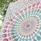 Popular Handicrafts Wandteppich Hippie Mandala Bohemian Hippie Psychedelic Design Indischer Pfau Meditation Tapisserie Tagesdecke 76 x 101 cm Blau