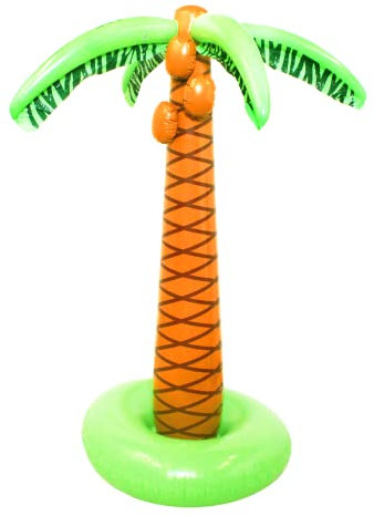 I LOVE FANCY DRESS Lot de 3 palmiers gonflables – Décoration de fête tropicale hawaïenne – Se tient debout à 152,4 cm