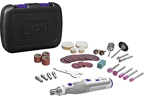 BLACK+DECKER BCRT8IPETK-XJ Multifunction Rotary 7.2V, 1.5Ah, 37 3 Pet Accessories in Briefcase, 7.2V