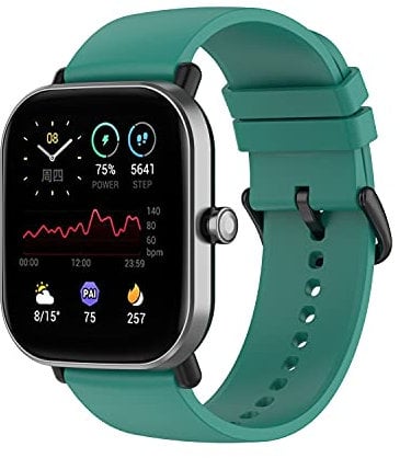Yikamosi Cinturino Compatibile con Amazfit GTS 3/GTS 2,20MM Sgancio rapido Silicone Chiusura in acciaio inossidabile Cinturino di Ricambio per Amazfit GTS 3/GTS 2/GTS 2e,Verde scuro