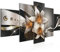 Runa Art Bild Wohnzimmer Schlafzimmer Blumen Lilien 5 Teilig Abstrakt Gelb Gold Wandbilder auf Vlies Leinwand 039653a