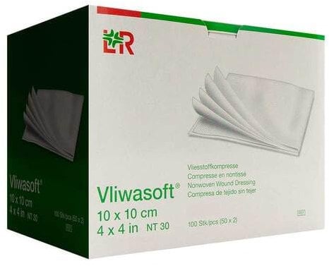 VLIWASOFT Vlieskompressen unsteril 10x10 cm 4l. 100 St