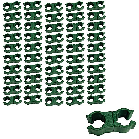 OrangeClub 50 Stück Stabverbinder Plant Clips Zum Verbinden einzelner Pflanzstäbe Multifunktionsclip Für die Erstellung individueller Stützgitter (Ø 16mm)