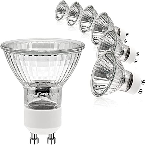 ETUOLMP Halogen Light Bulbs 2 Pin, 6 Pack GU10 Bulb 35W 230V, GU10 Dimmable Warm White for Wax Warmer, Spot, Track Light, Candle Warmer