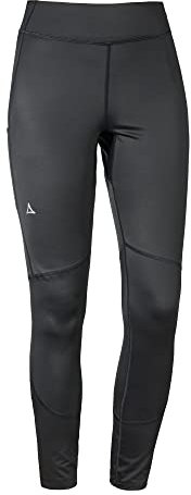 Schöffel Damen Tight Imada L, Wanderleggings mit integrierter Handytasche, Sportleggings mit elastischem Bund und 4-Wege-Stretch, asphalt, 34