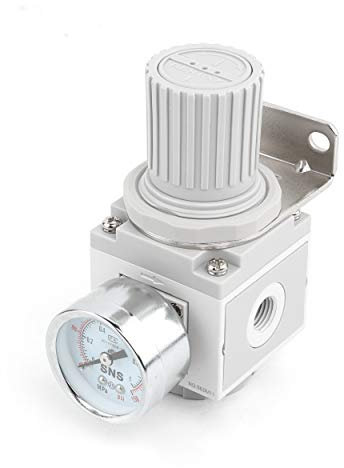 SNS Druckluft Wartungseinheit Druckluftregler 1/4 0-10 bar mit Manometer und Halterung für Kompressoren SAR3000-02