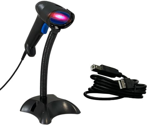 QR 1D/2D-Code-Lesegerät mit Standfuß und Automatikbetrieb, kabelgebunden, 500 Scans pro Sekunde, CMOS-Sensor, Lesen von Codes aus Displays Präfix, Suffix, HDWR HD10D