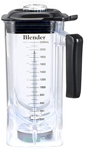 CRANDDI Replacement Pitcher Jar for K90 only, 80oz Blender Cup with Long Blade Assembly, 2200ml Container for Quiet Blender with Vented Latching Lid, Clear