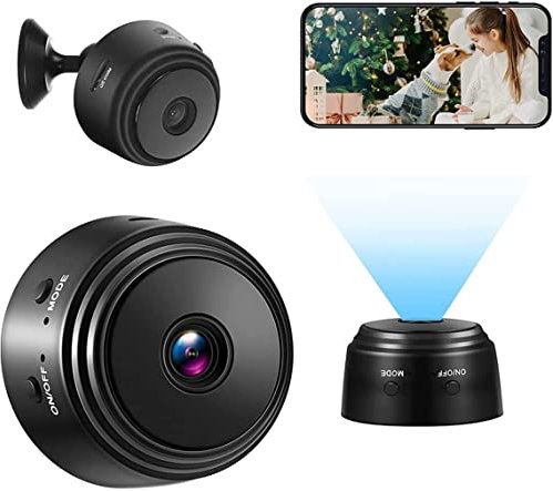 SDPROG Mini Spy Camera, Wireless Camera 1080P Full HD with Audio and Video, Hidden Secret Baby Monitor Home Security Surveillance Cam with Night Vision Motion Detection, Black