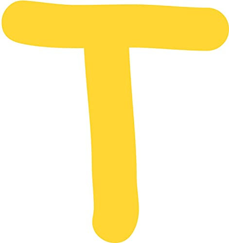 Kleckerliese Buchstaben Aufkleber 20 cm Einzel – seidenmatte Alphabet Sticker A–Z für Kinderzimmer, Wand, Tür, Möbel & Auto – selbstklebend & konturgeschnitten – T – Farbe Gelb