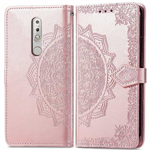 Hülle für Nokia 7.1,Klappbar Leder Tasche Case Cover,Handyhülle für Nokia 7.1 Kartenfach Standfunktion Schutzhülle Klapphülle Lederhülle