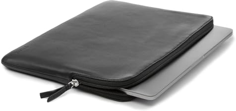 TRUNK - MacBook-Pro-Lederhülle - 16 Zoll, Schwarz - Eleganter Schutz | Hochwertiges Echtleder; schlanke Form; langlebige Verarbeitung; ideal für Büro, Alltag & Reisen
