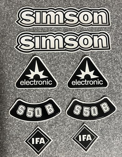 Simson S50B IFA Electronic Aufkleber Dekor Premium Retro Schwarz Weiss