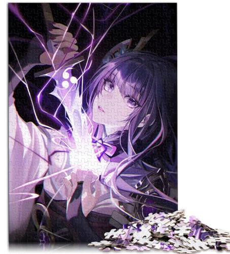 schweres Puzzle für Erwachsene, 1000 Teile, Genshin Impact Raiden Shogun, Holzpuzzles, geeignet für Erwachsene und Jugendliche ab 12 Jahren, Familienspiele, Weihnachts- und Geburtstagsgeschenke,