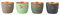 Windlicht Madras 4er Set XS mit Motiv Maritim, Flannel, Aqua, Powder Blue, Windsor Eisen Höhe 4,5cm