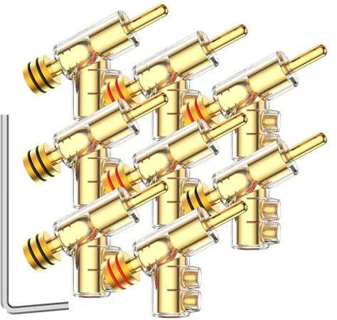 Tertullus 8 Stück Bananenstecker Vergoldet Lautsprecherstecker Für Lautsprecherkabel