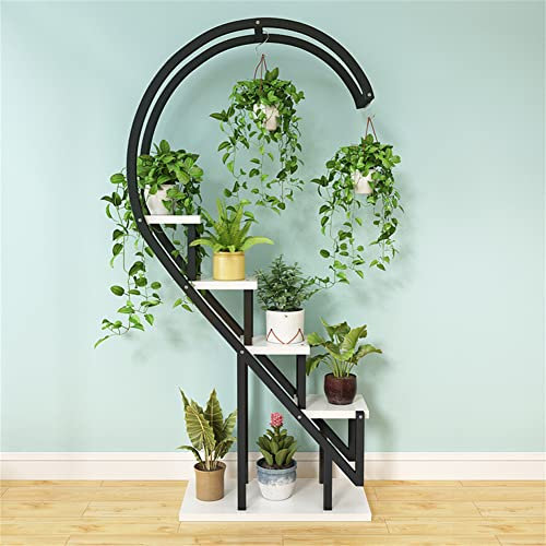 MYVVKIA Indoor Plant Stand 5 Tier Tall Metal Indoor Plant Stand,Simple And Modern FloorStanding MultiLayer Plant Shelf Rack,Half Moon Flower Plant Stand Rack for Living Room Bal