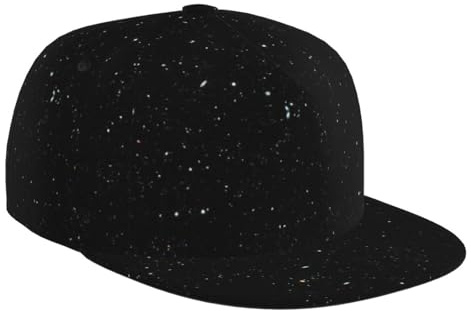 LimPac Cappello da baseball unisex nero glitterato a tesa piatta, regolabile, stile hip hop, per uomo e donna, nero, Taglia unica